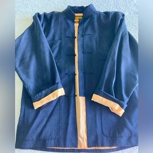 Navy silk Chinese jacket